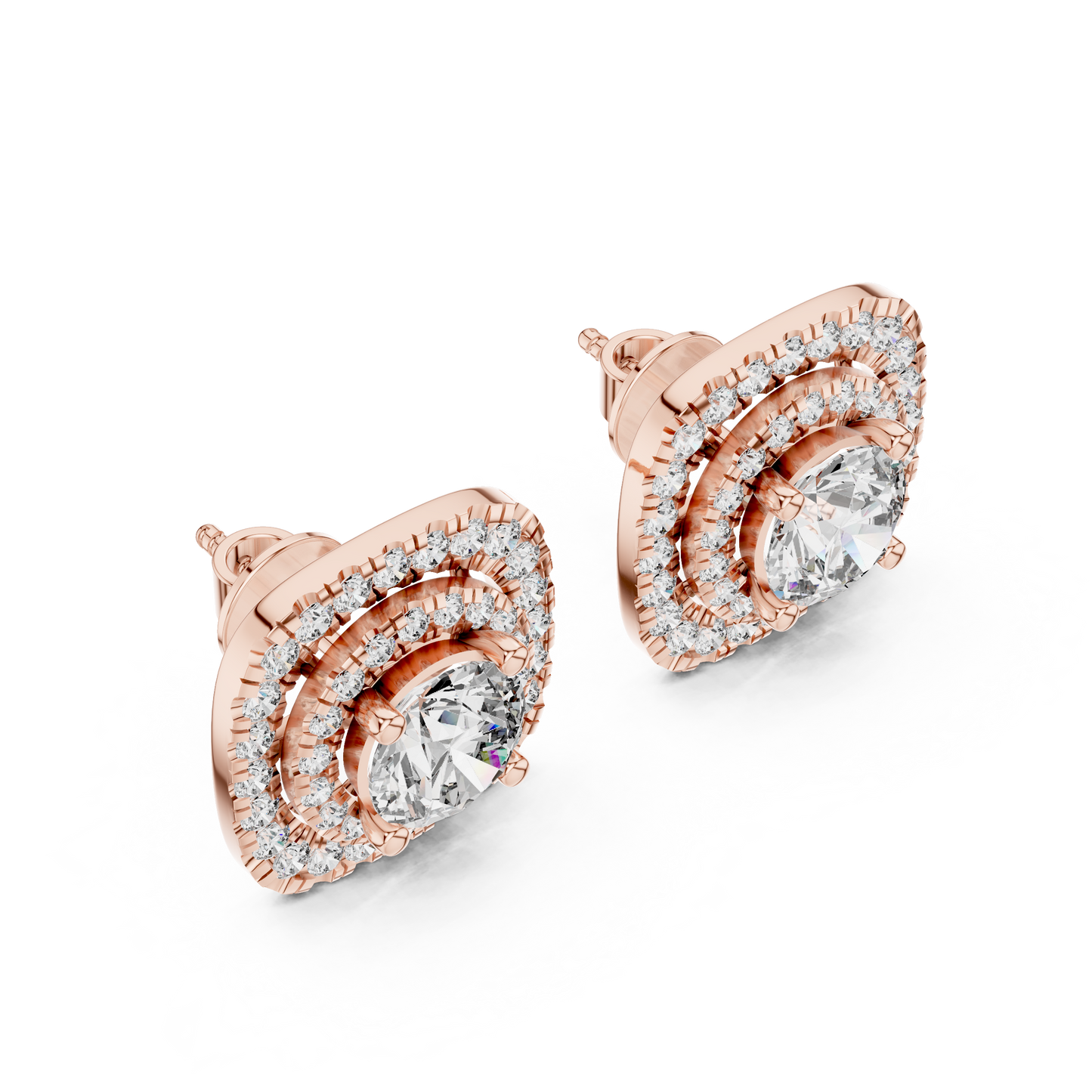 Diamond Stud Earrings CAD Files – 15 Design Collection | 3DM & STL Download