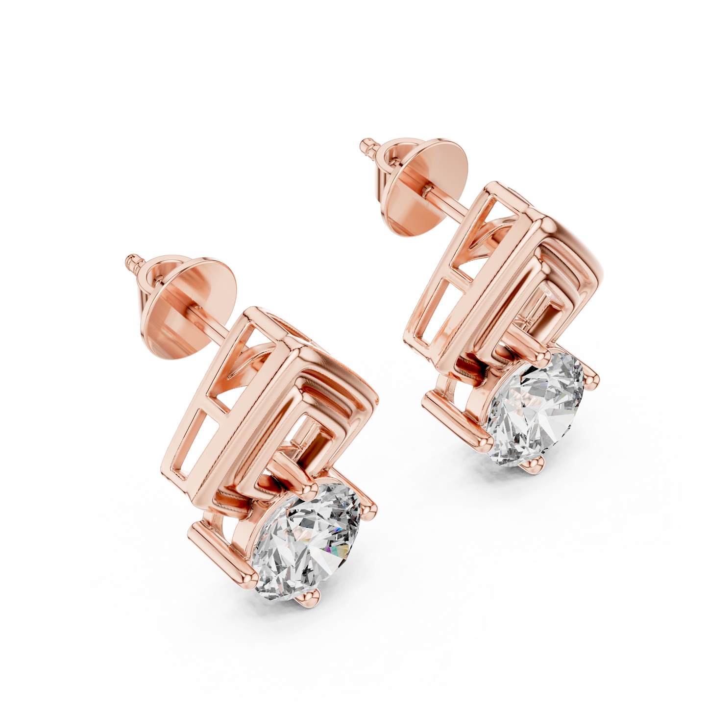Diamond Stud Earrings CAD Files – 15 Design Collection | 3DM & STL Download
