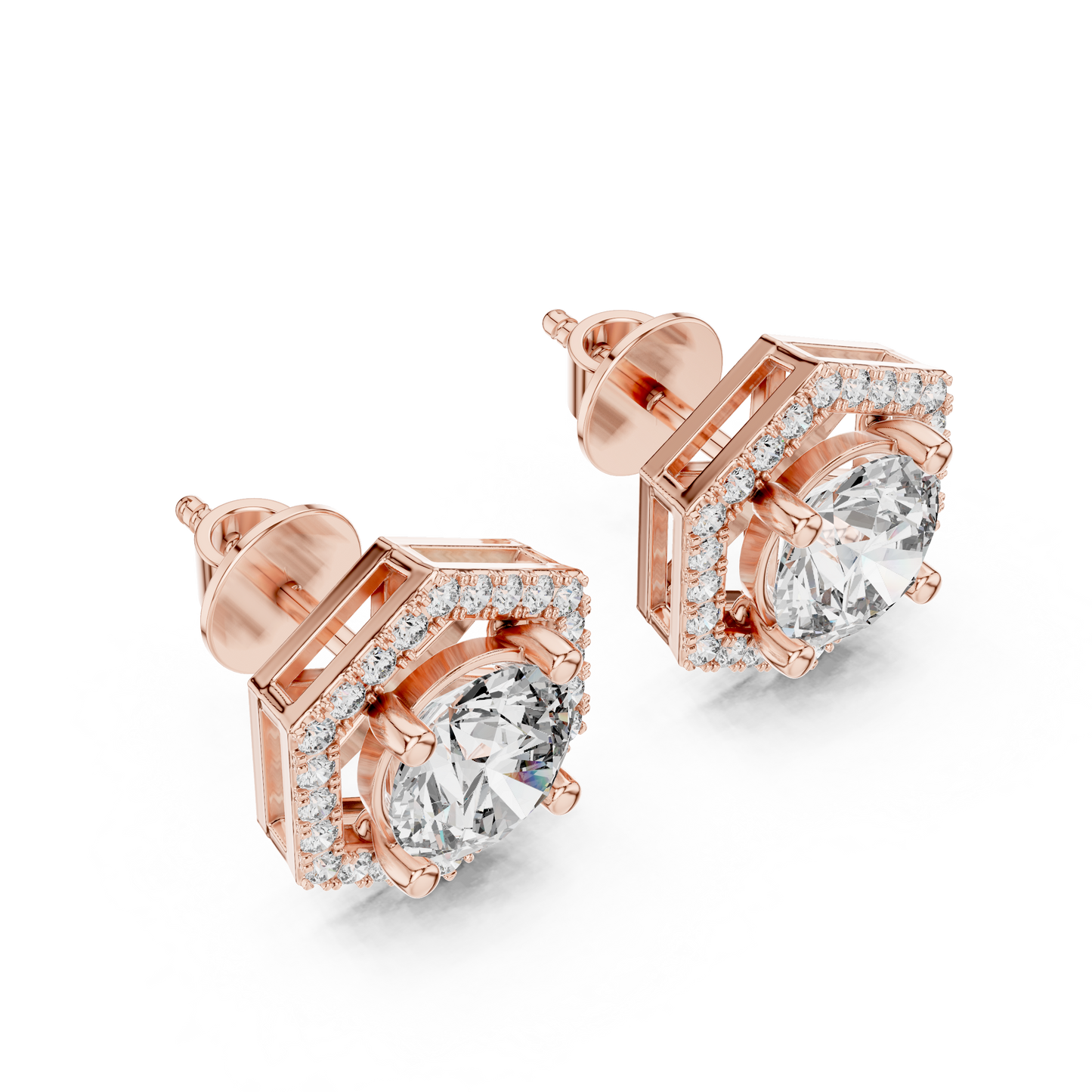 Diamond Stud Earrings CAD Files – 15 Design Collection | 3DM & STL Download