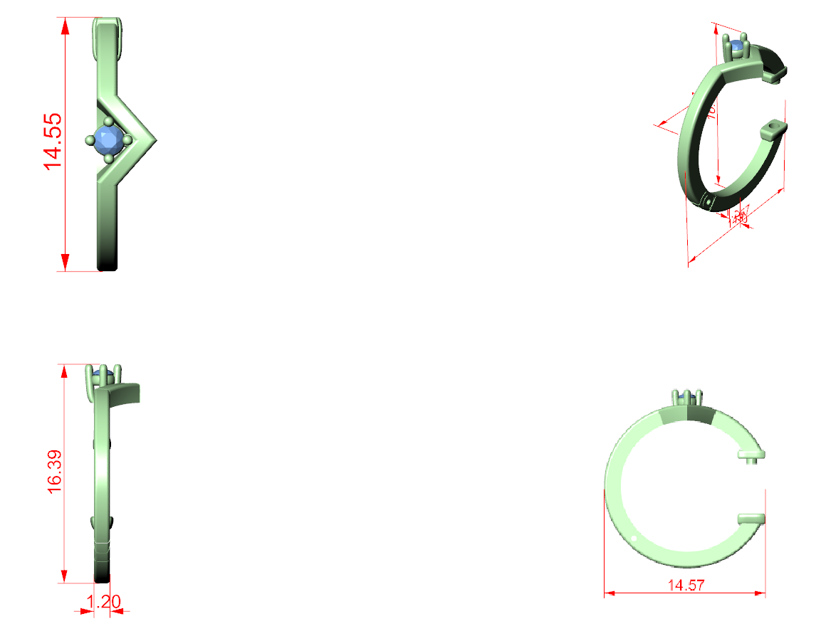 Diamond Hoop & Huggie Earrings CAD Files – 23 Design Mega Collection | 3DM & STL Download