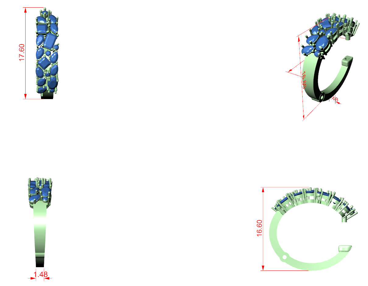 Diamond Hoop & Huggie Earrings CAD Files – 23 Design Mega Collection | 3DM & STL Download