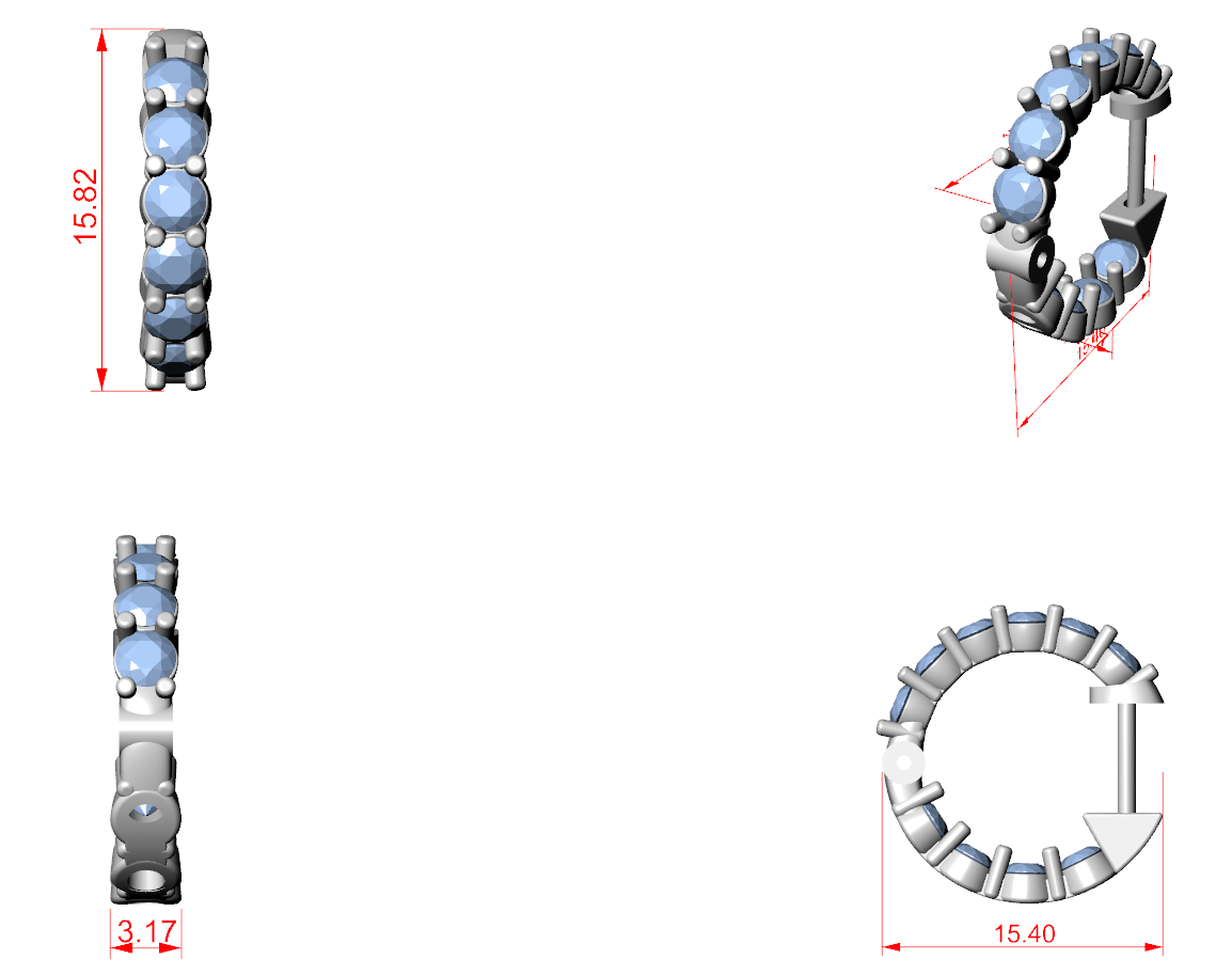 Diamond Hoop & Huggie Earrings CAD Files – 23 Design Mega Collection | 3DM & STL Download