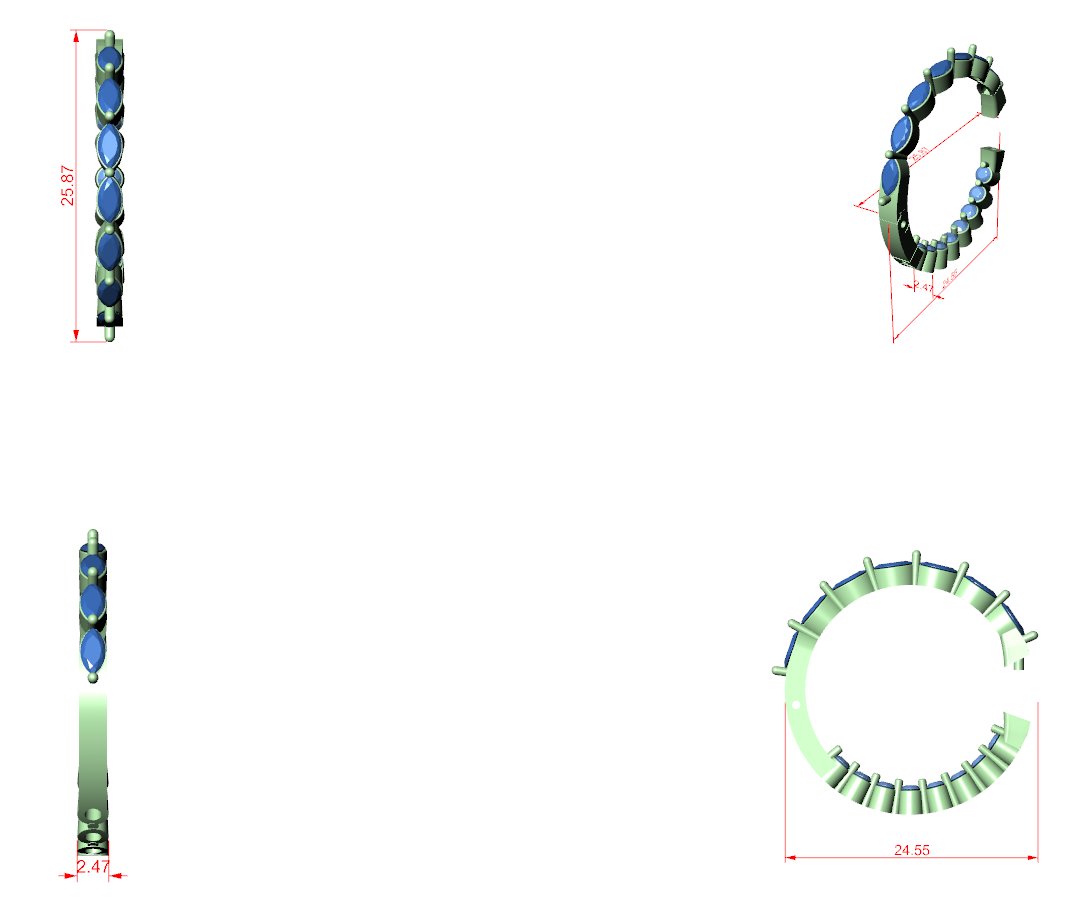 Diamond Hoop & Huggie Earrings CAD Files – 23 Design Mega Collection | 3DM & STL Download
