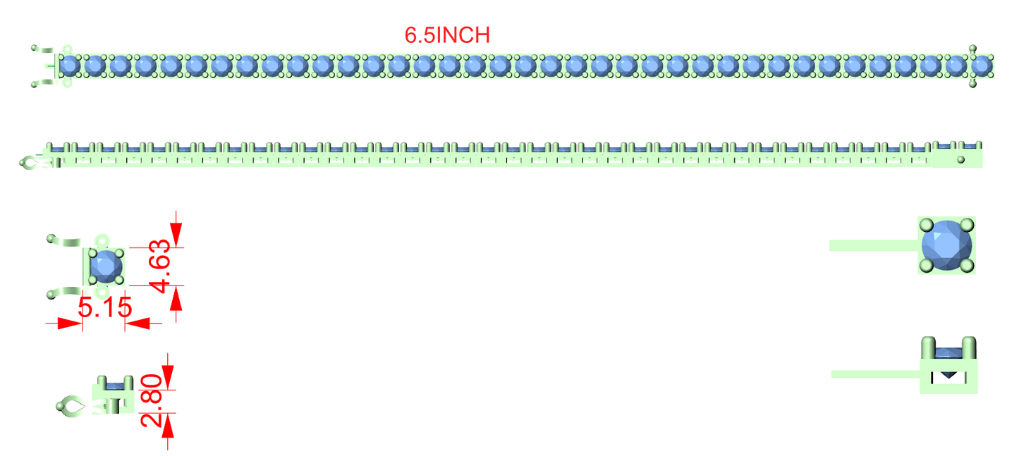 Diamond Tennis & Link Bracelet CAD Files – 15 Design Mega Collection | 3DM & STL Download