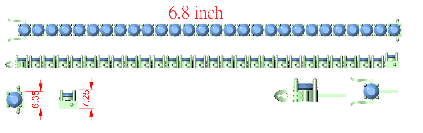 Diamond Tennis & Link Bracelet CAD Files – 15 Design Mega Collection | 3DM & STL Download