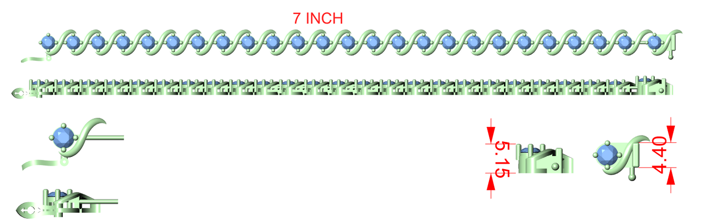 Diamond Tennis & Link Bracelet CAD Files – 15 Design Mega Collection | 3DM & STL Download