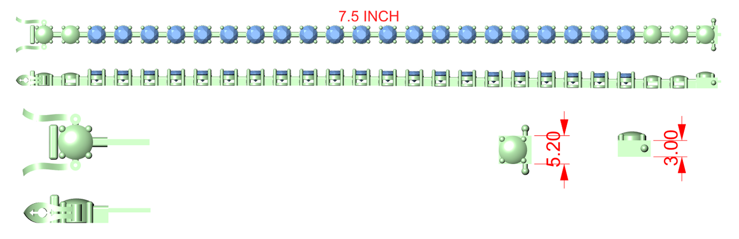 Diamond Tennis & Link Bracelet CAD Files – 15 Design Mega Collection | 3DM & STL Download