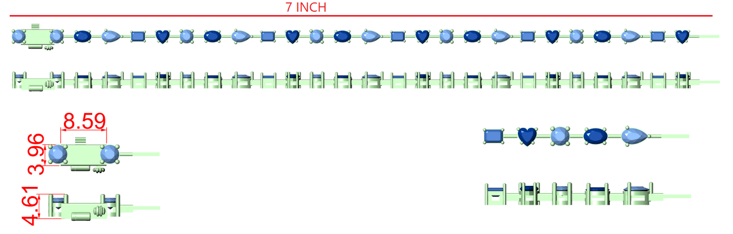 Diamond Tennis & Flexible Link Bracelet CAD Files – 16 Design Mega Collection | 3DM & STL Download