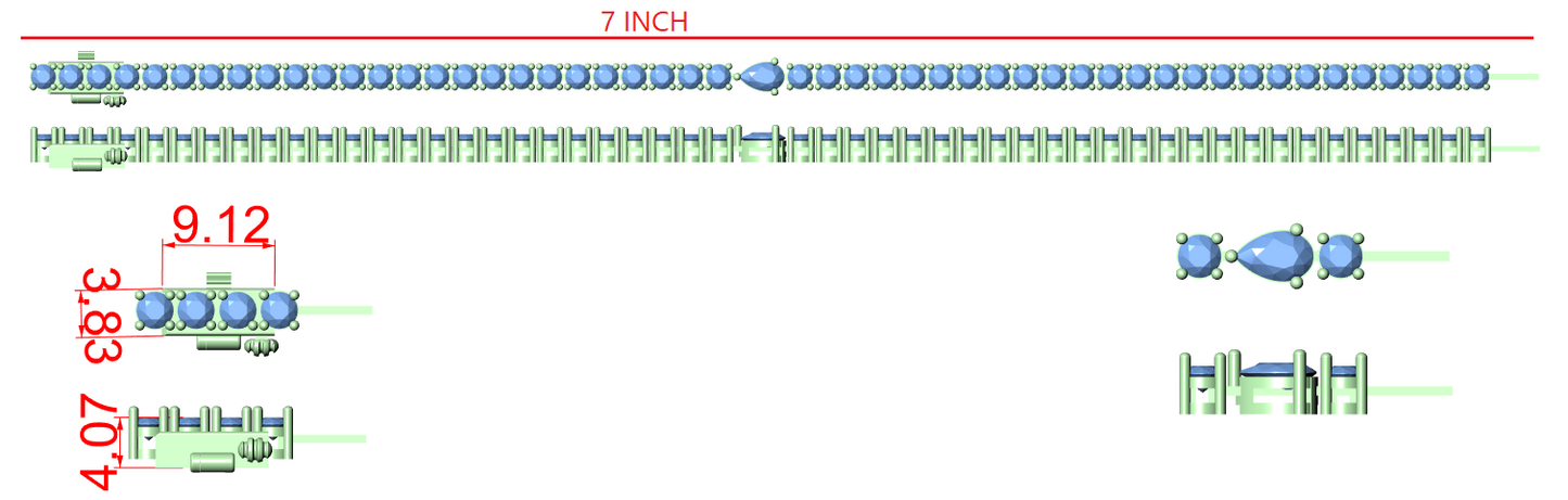 Diamond Tennis & Flexible Link Bracelet CAD Files – 16 Design Mega Collection | 3DM & STL Download