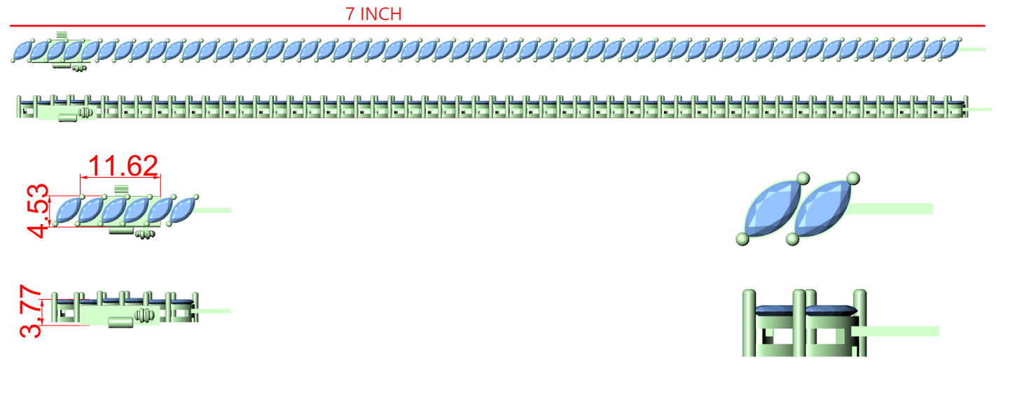 Diamond Tennis & Flexible Link Bracelet CAD Files – 16 Design Mega Collection | 3DM & STL Download