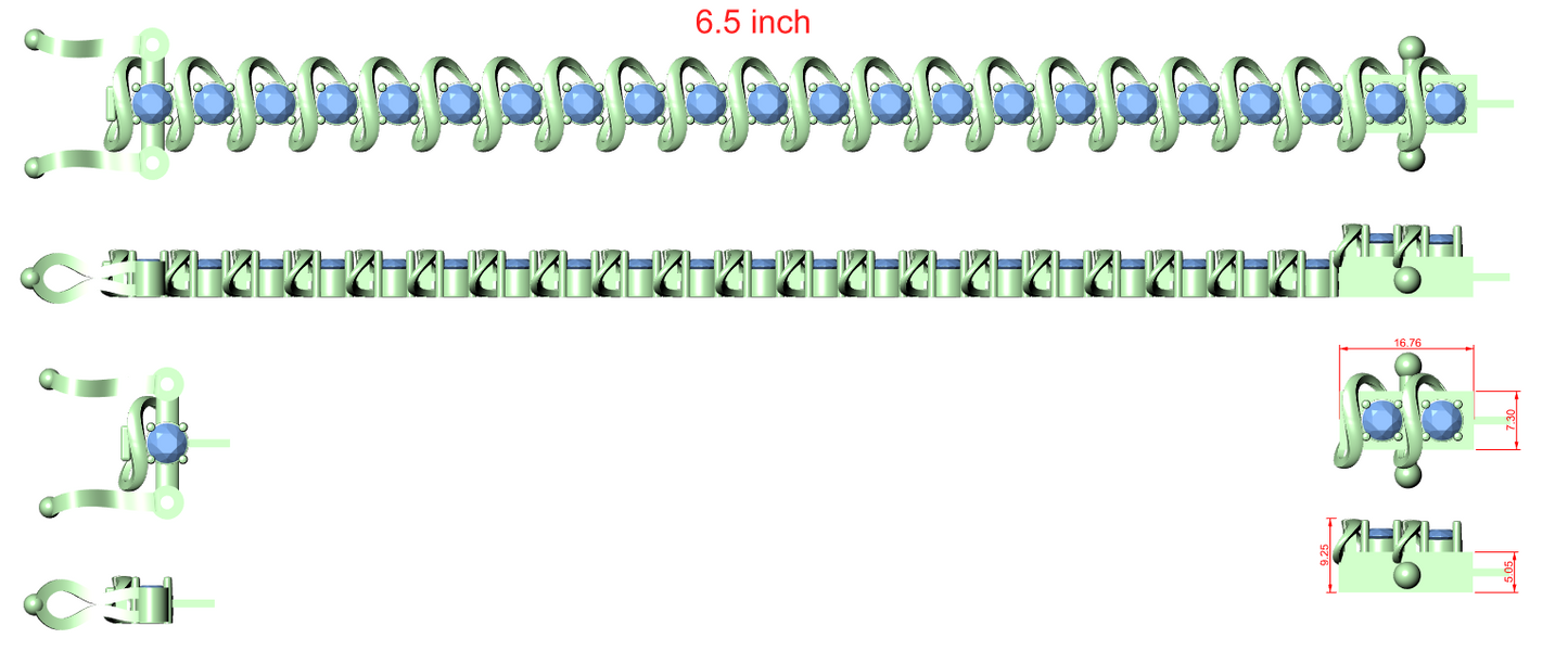Diamond Tennis & Flexible Link Bracelet CAD Files – 16 Design Mega Collection | 3DM & STL Download