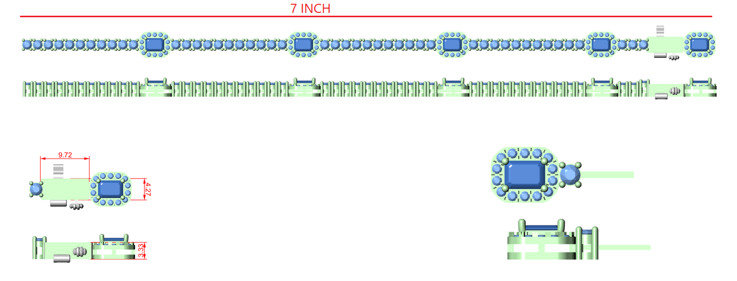 Diamond Tennis & Flexible Link Bracelet CAD Files – 16 Design Mega Collection | 3DM & STL Download