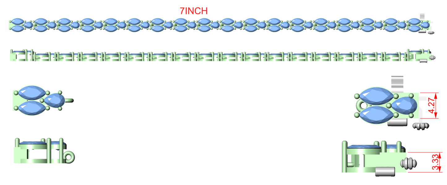 Diamond Tennis & Flexible Link Bracelet CAD Files – 16 Design Mega Collection | 3DM & STL Download