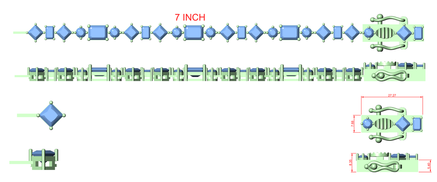 Diamond Tennis & Flexible Link Bracelet CAD Files – 16 Design Mega Collection | 3DM & STL Download