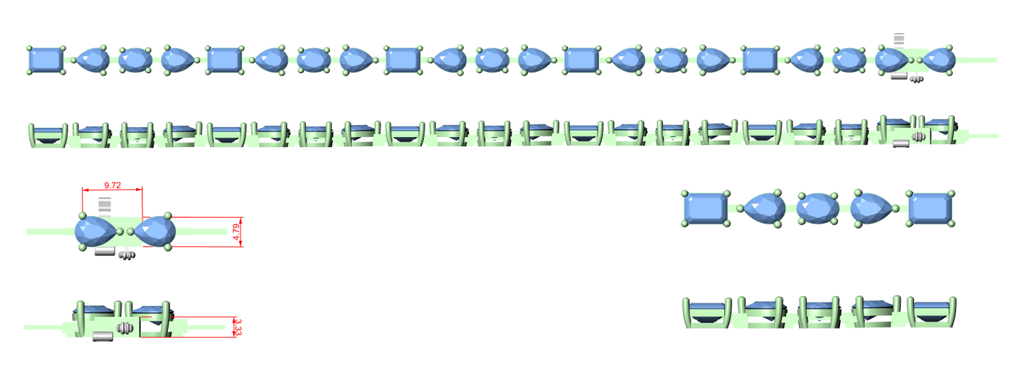 Diamond Tennis & Flexible Link Bracelet CAD Files – 14 Design Mega Collection | 3DM & STL Download