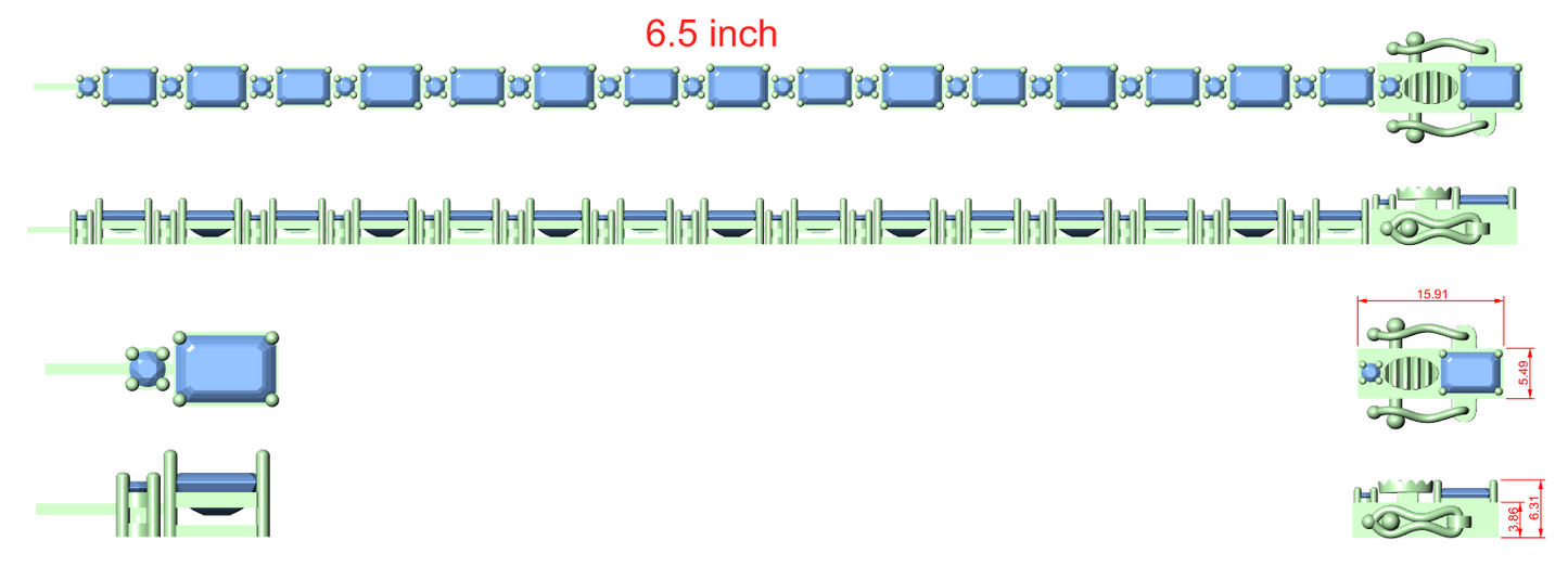 Diamond Tennis & Flexible Link Bracelet CAD Files – 14 Design Mega Collection | 3DM & STL Download