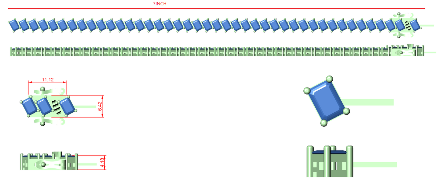 Diamond Tennis & Flexible Link Bracelet CAD Files – 14 Design Mega Collection | 3DM & STL Download