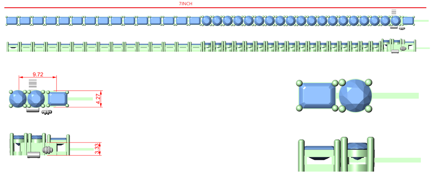 Diamond Tennis & Flexible Link Bracelet CAD Files – 14 Design Mega Collection | 3DM & STL Download