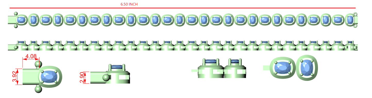 Diamond Tennis & Flexible Link Bracelet CAD Files – 14 Design Mega Collection | 3DM & STL Download