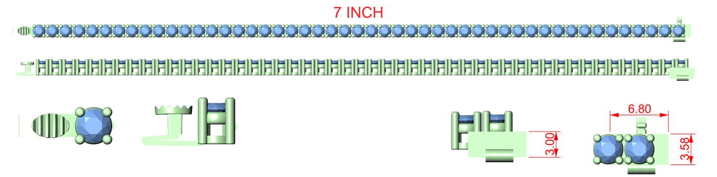 Diamond Tennis & Flexible Link Bracelet CAD Files – 14 Design Mega Collection | 3DM & STL Download