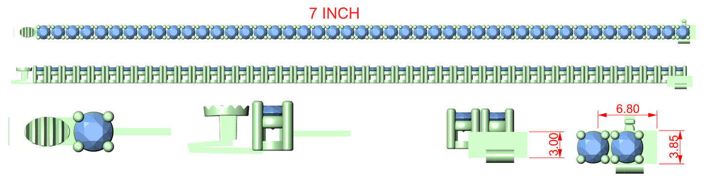 Diamond Tennis & Flexible Link Bracelet CAD Files – 14 Design Mega Collection | 3DM & STL Download