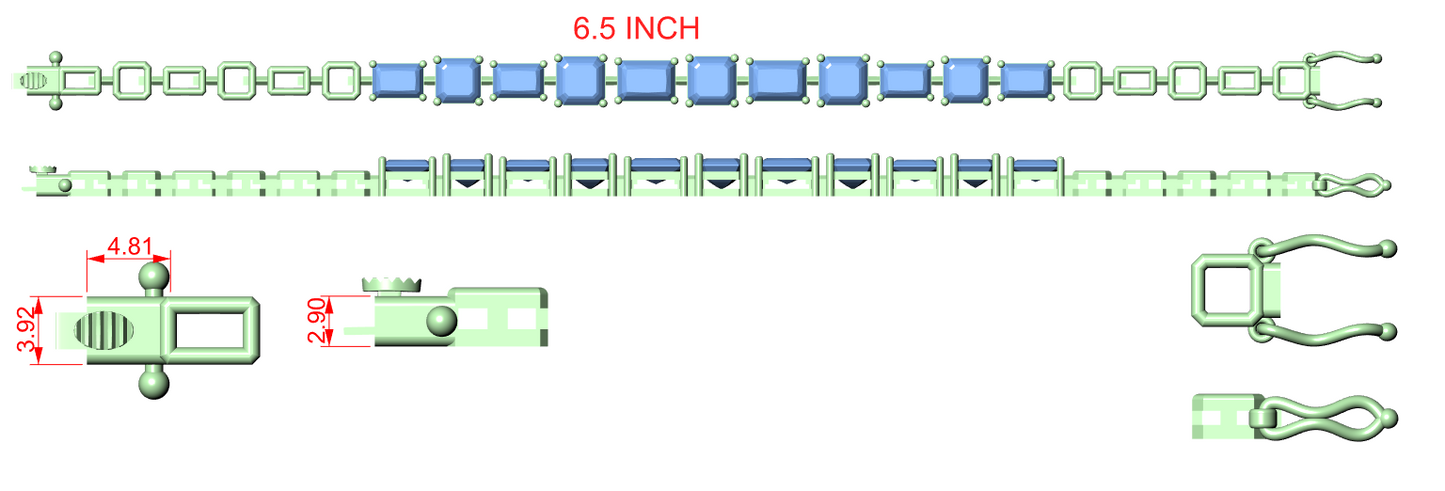 Diamond Tennis & Flexible Link Bracelet CAD Files – 14 Design Mega Collection | 3DM & STL Download