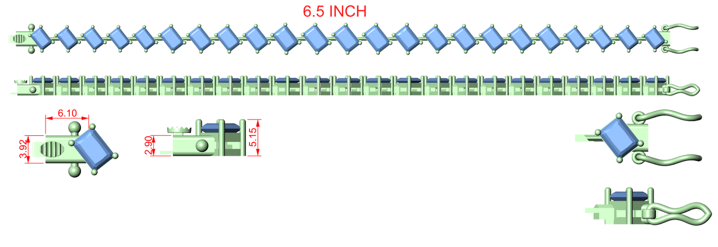 Diamond Tennis & Flexible Link Bracelet CAD Files – 14 Design Mega Collection | 3DM & STL Download