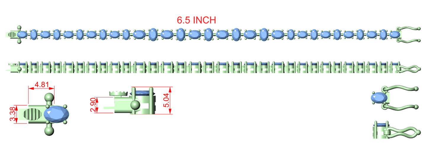 Diamond Tennis & Flexible Link Bracelet CAD Files – 14 Design Mega Collection | 3DM & STL Download