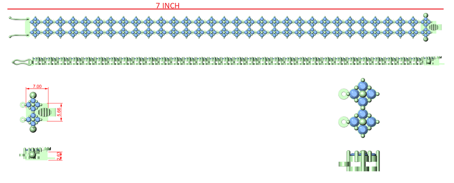 Diamond Tennis & Flexible Link Bracelet CAD Files – 14 Design Mega Collection | 3DM & STL Download