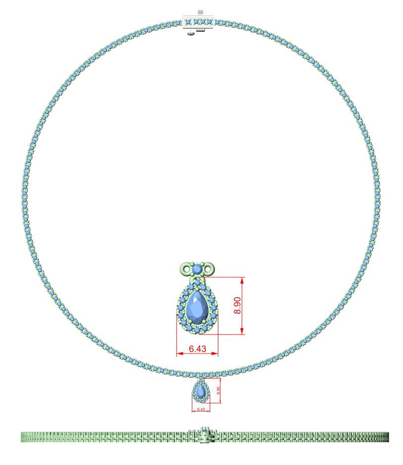 Diamond Tennis & Statement Necklace CAD Files – 21 Design Collection | 3DM & STL Download