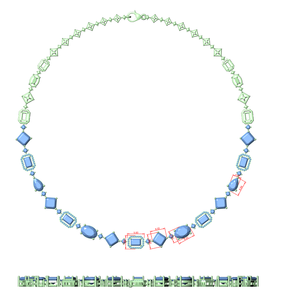 Diamond Tennis & Statement Necklace CAD Files – 21 Design Collection | 3DM & STL Download