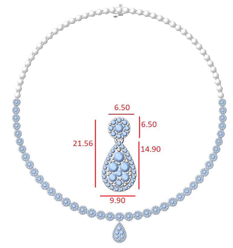Diamond Tennis & Statement Necklace CAD Files – 21 Design Collection | 3DM & STL Download