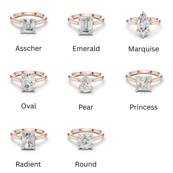 Hidden Halo Split Shank Ring CAD Files – 8 Shape Collection | 3DM & STL Download