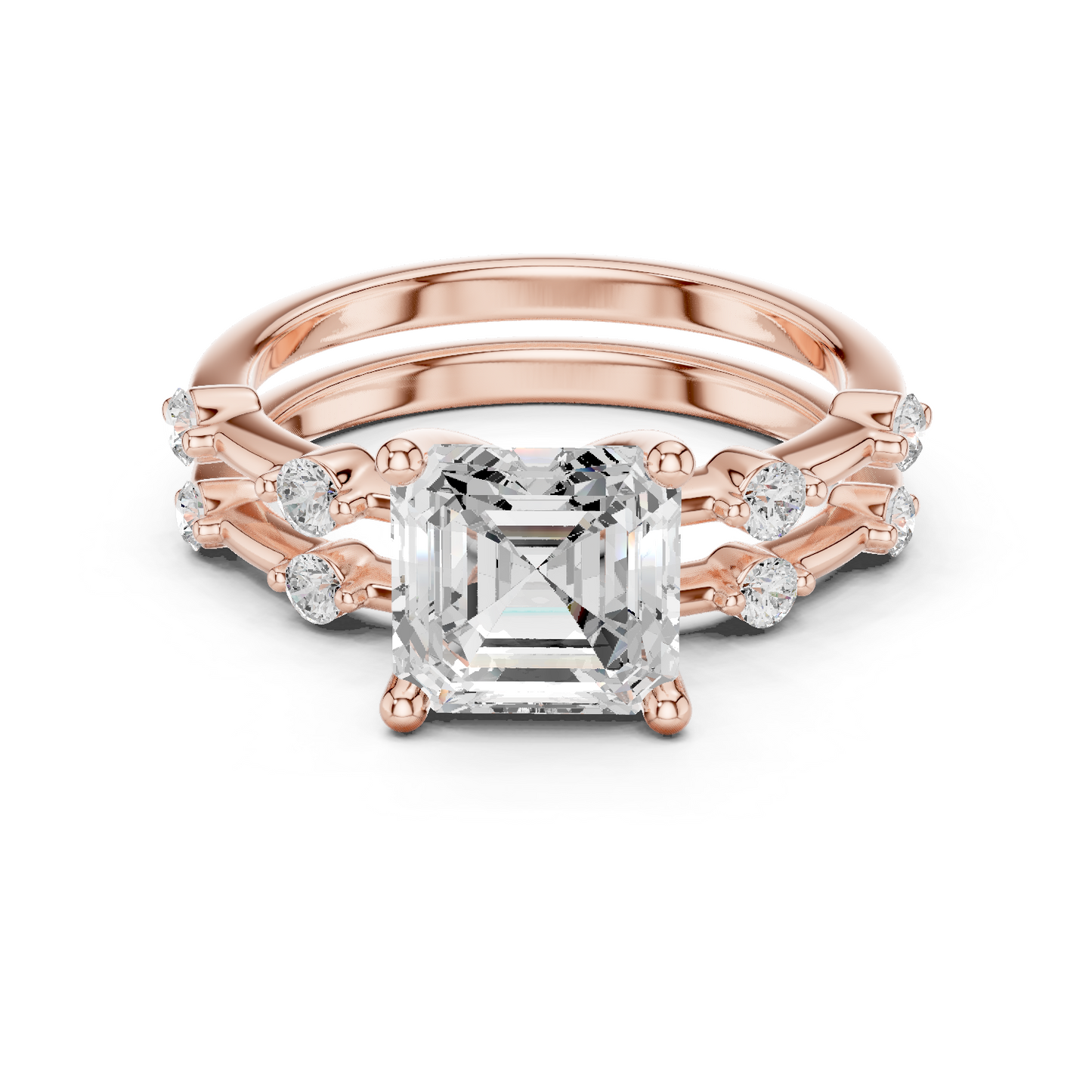 Asscher Cut Stackable Ring CAD Files – 3DM & STL Download