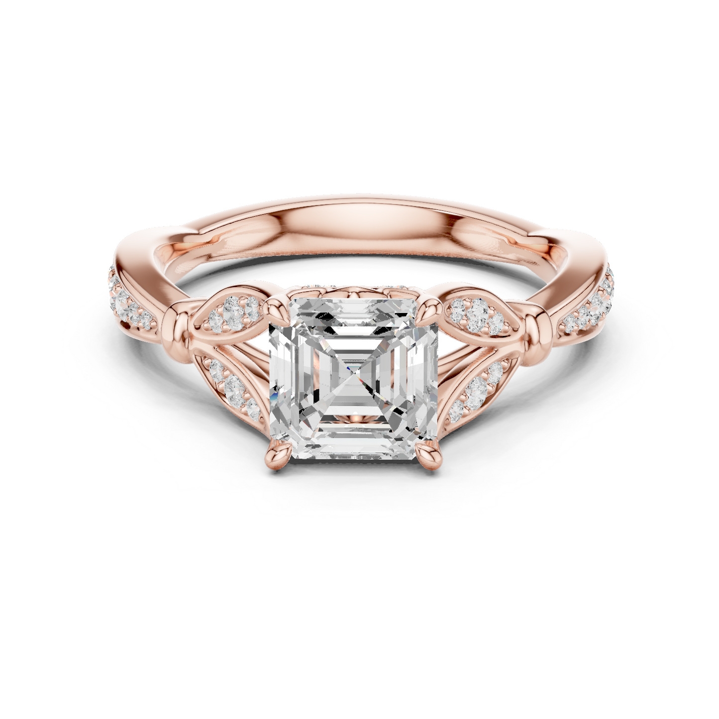 Cathedral Shoulder Pavé Band Ring CAD Files – Multi Shape Collection | 3DM & STL Download