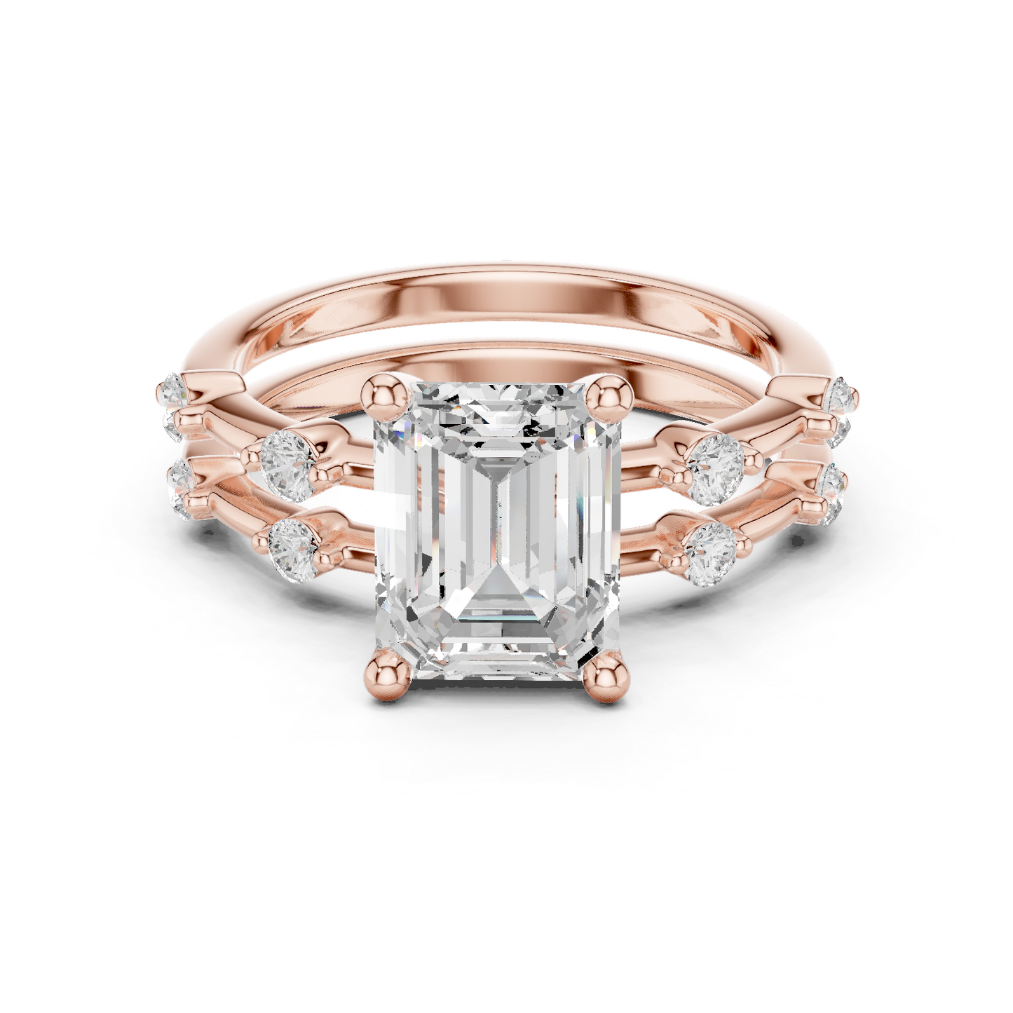 Emerald Cut Stackable Ring CAD Files – 3DM & STL Download