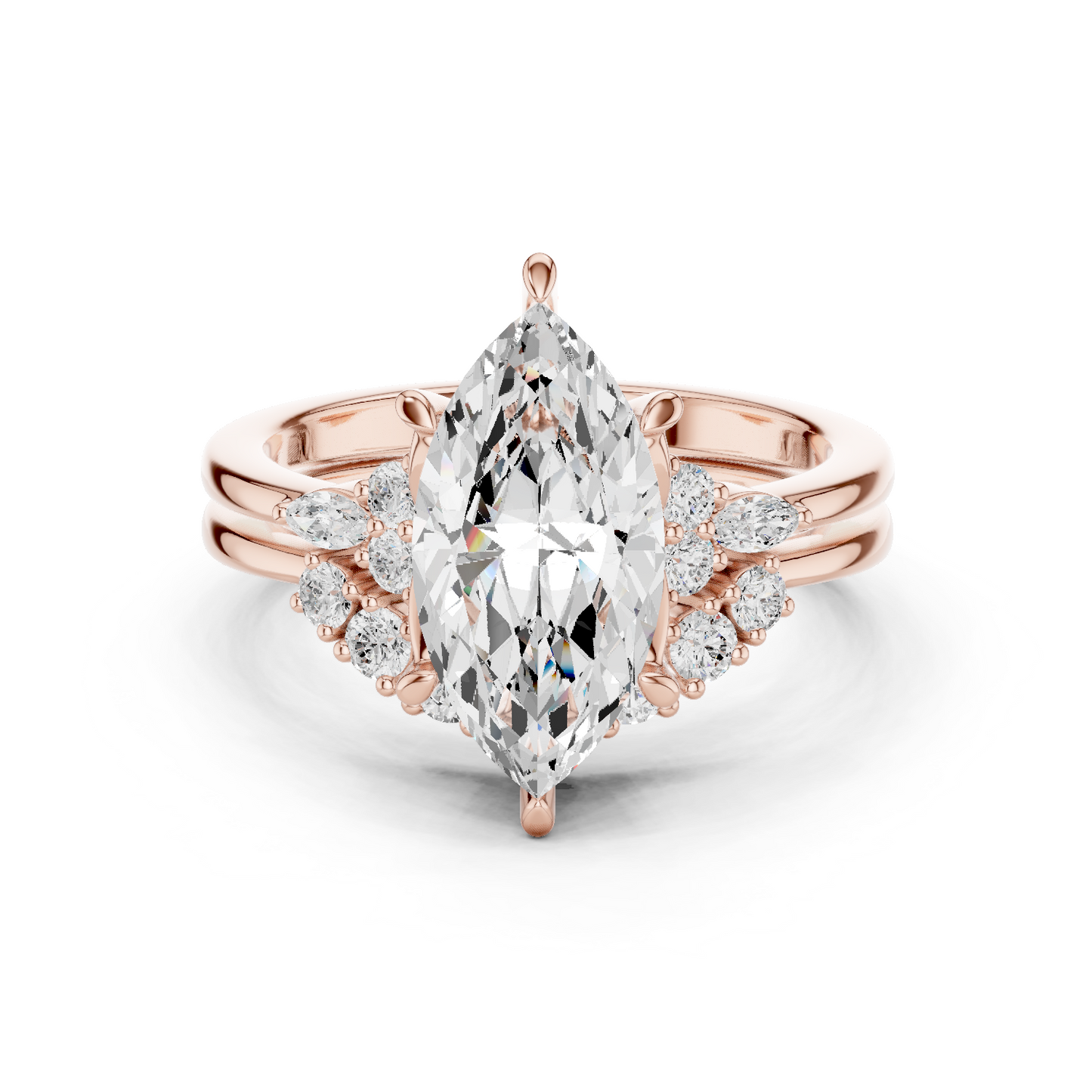 Marquise Cut Stackable Ring CAD Files – 3DM & STL Download With Rendered Images
