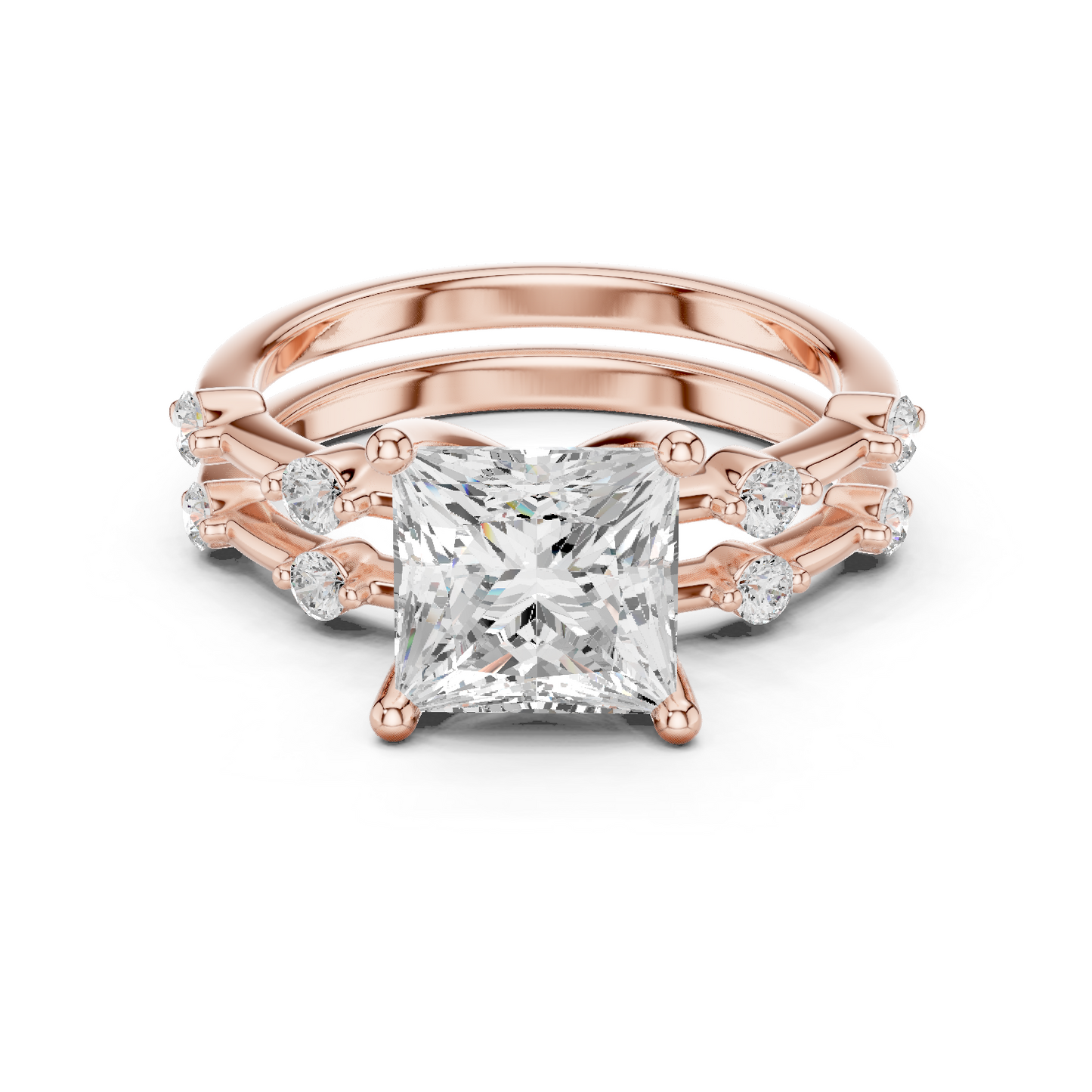 Princess Cut Stackable Ring CAD Files – 3DM & STL Download