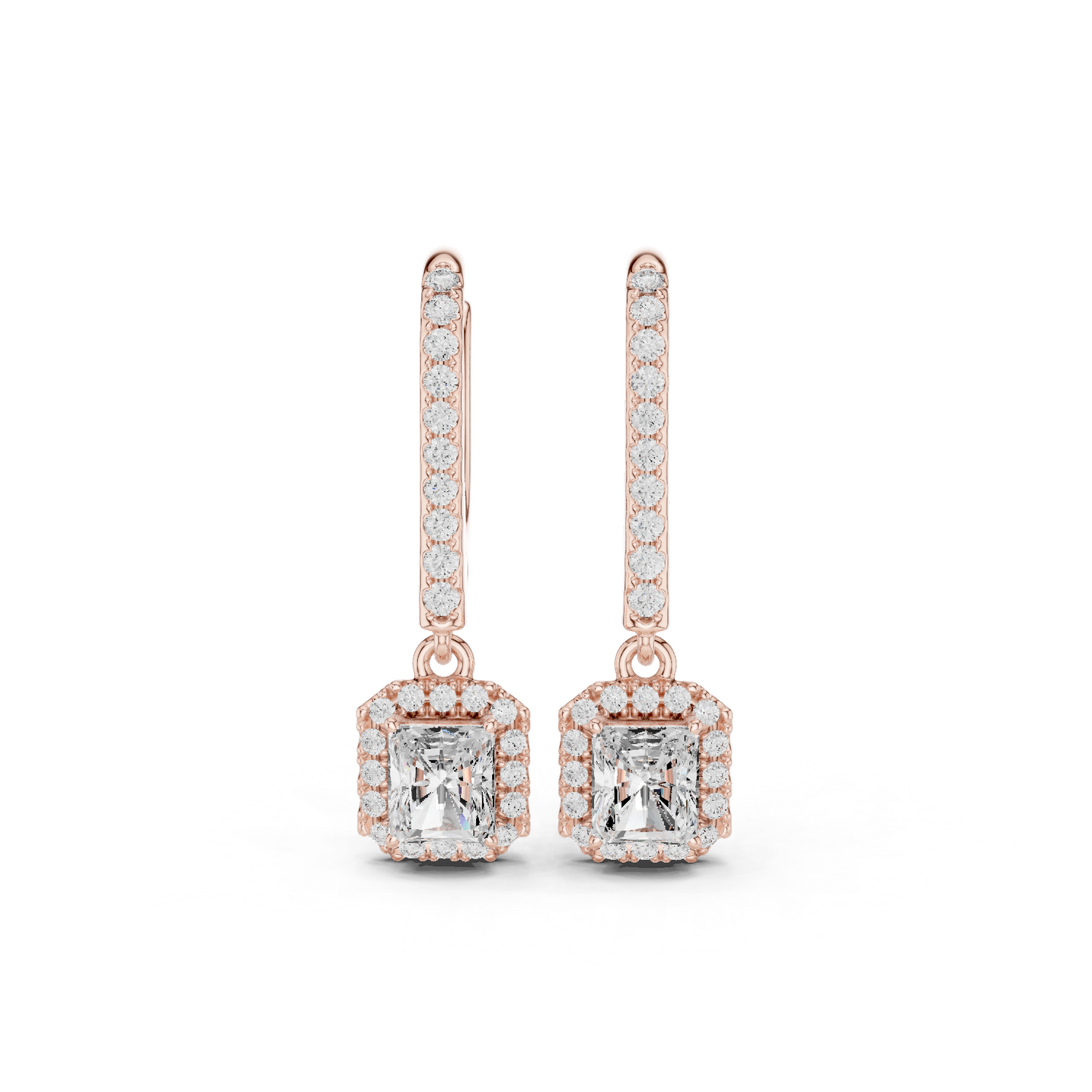 Halo Drop Earrings CAD Files – 7 Shape Collection | 3DM & STL Download