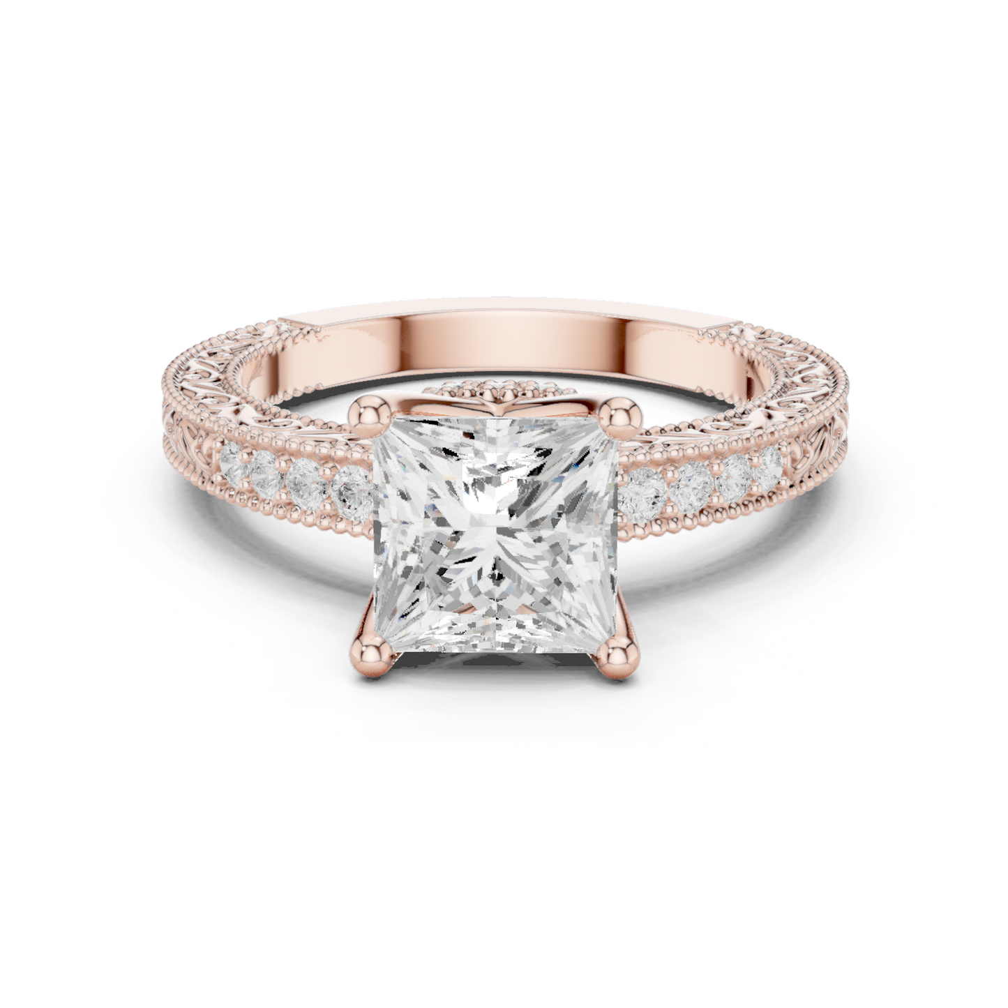 Filigree Miligrain Pave Band Ring CAD Files – Multi Shape Collection | 3DM & STL Download