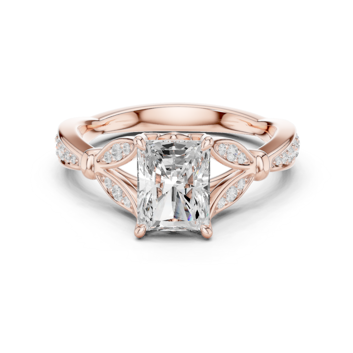 Cathedral Shoulder Pavé Band Ring CAD Files – Multi Shape Collection | 3DM & STL Download