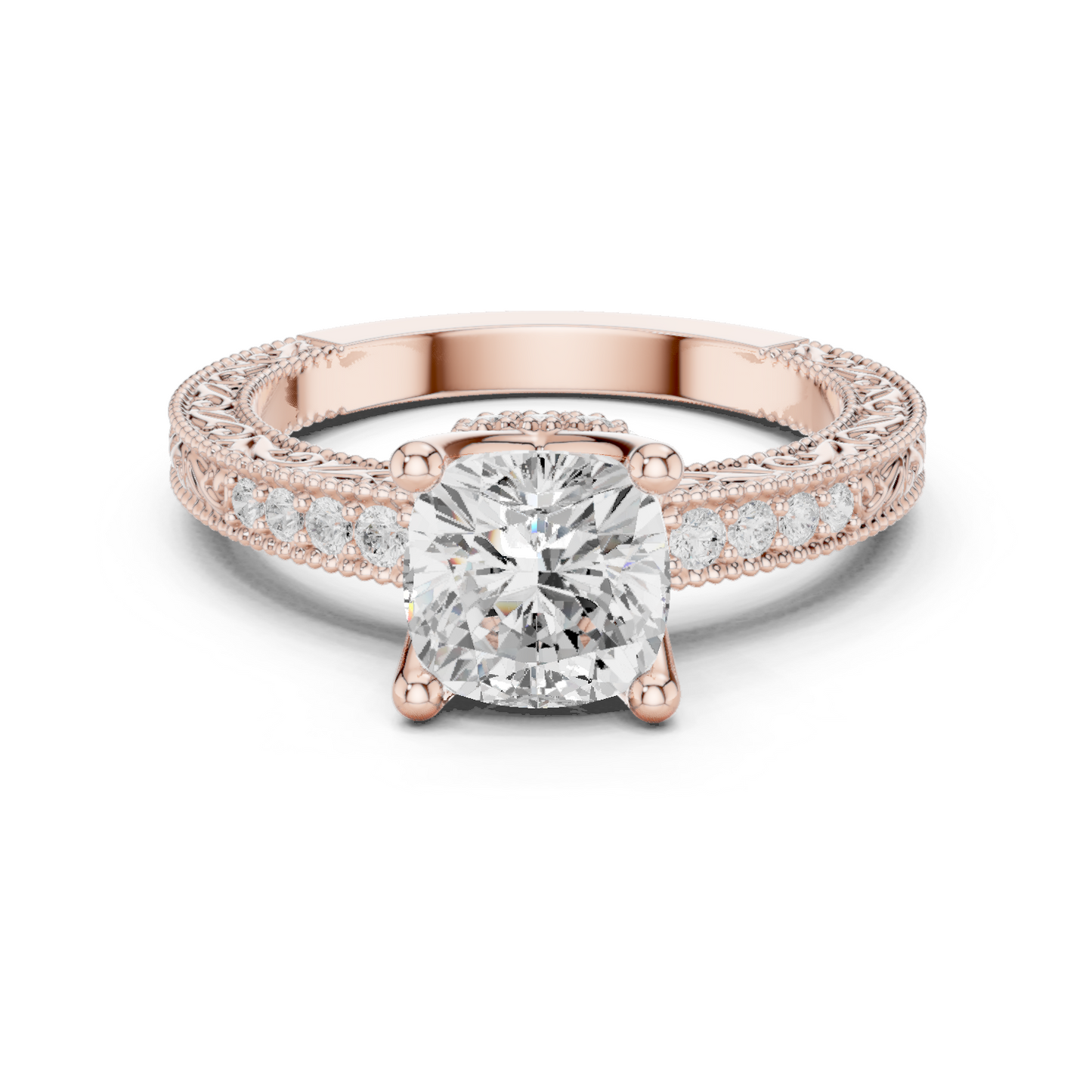 Filigree Miligrain Pave Band Ring CAD Files – Multi Shape Collection | 3DM & STL Download