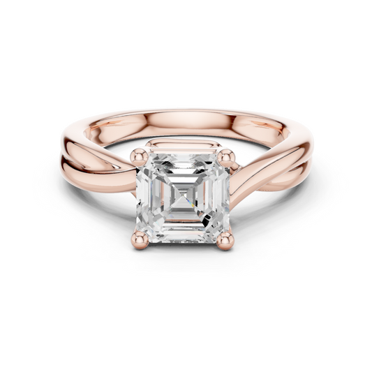 Twist Band Solitaire Ring CAD Files – 6 Diamond Shape Collection | 3DM & STL Download