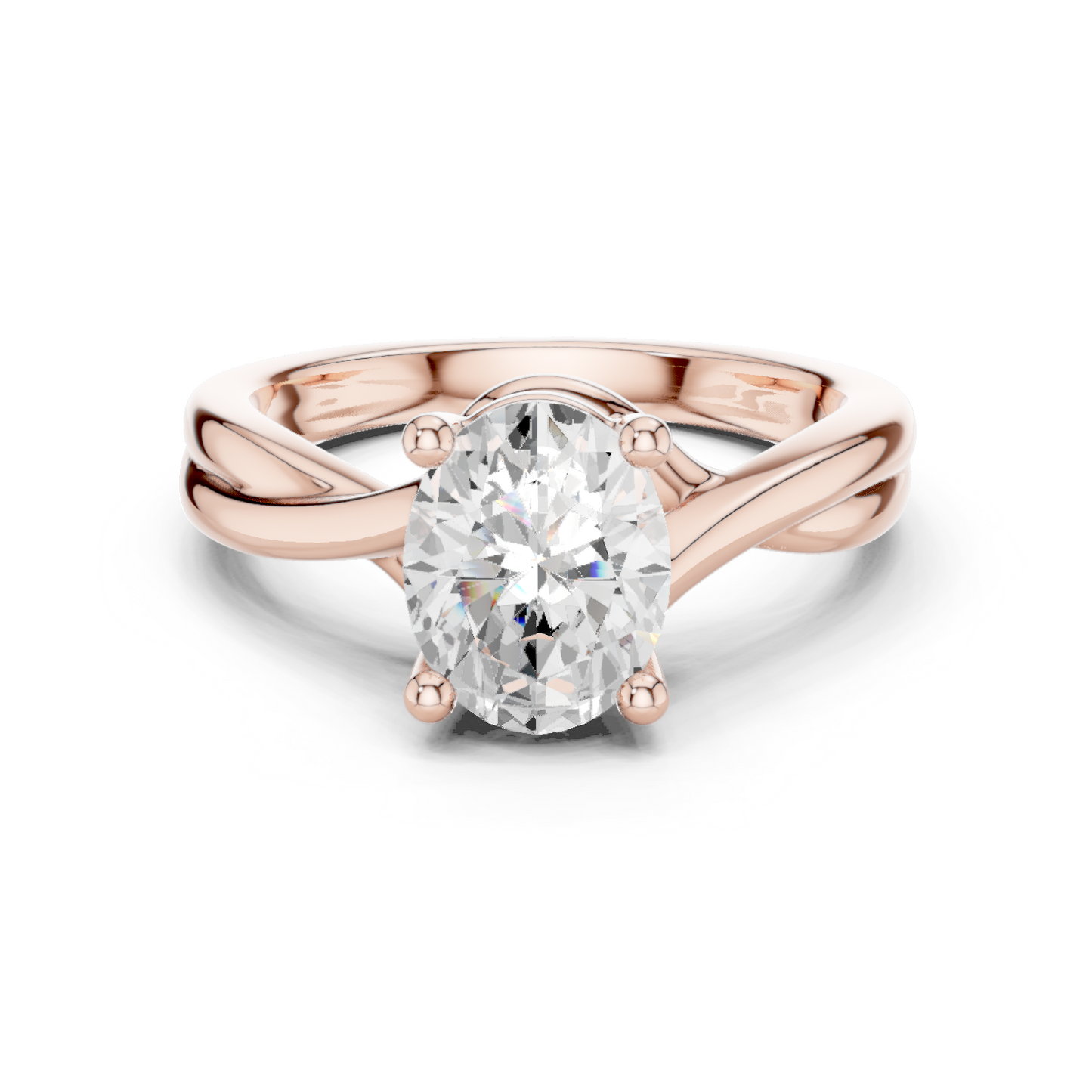Twist Band Solitaire Ring CAD Files – 6 Diamond Shape Collection | 3DM & STL Download