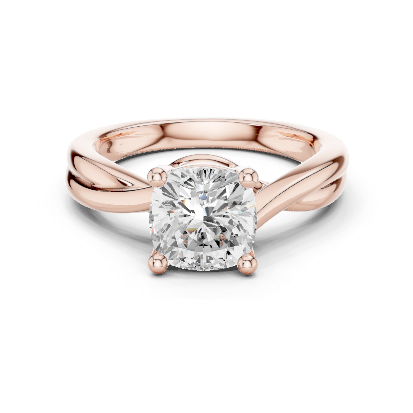 Twist Band Solitaire Ring CAD Files – 6 Diamond Shape Collection | 3DM & STL Download