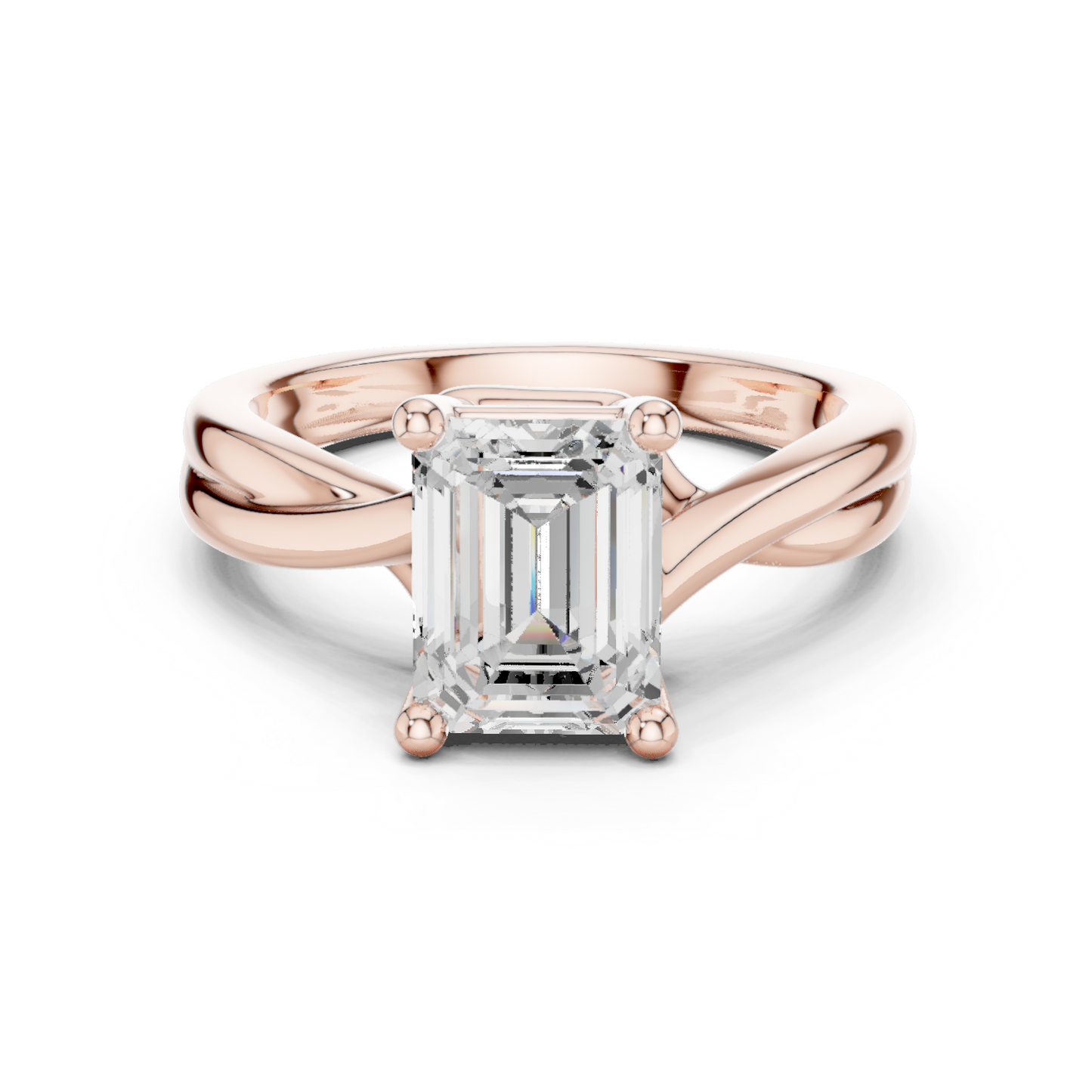 Twist Band Solitaire Ring CAD Files – 6 Diamond Shape Collection | 3DM & STL Download