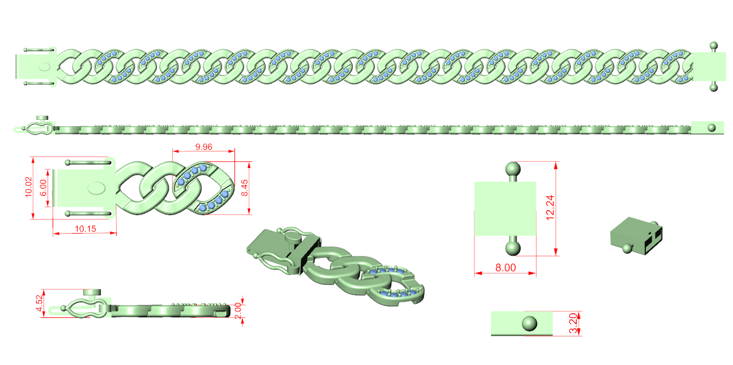 Men's Bracelet CAD Files – 15 Model Collection | 3DM & STL Download