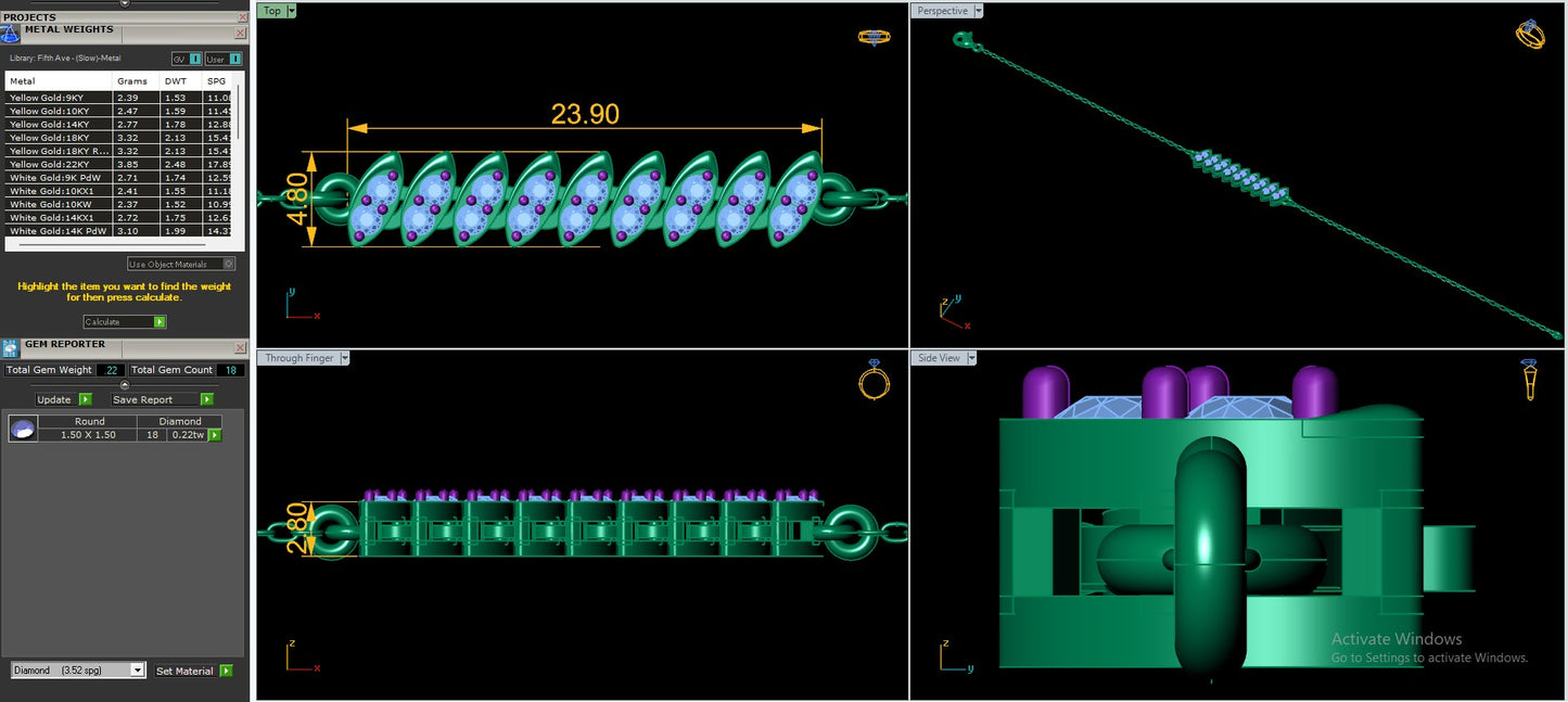 Women's Bracelet CAD Files – 16 Model Collection | 3DM & STL Download