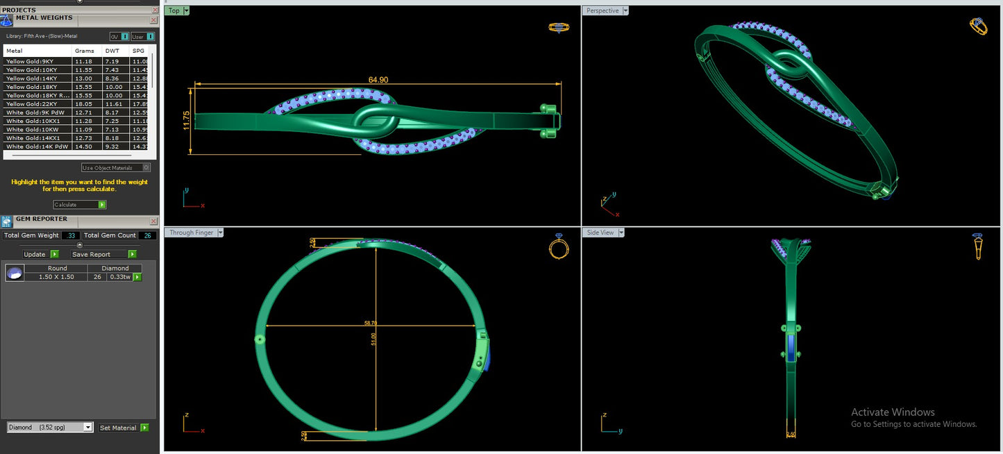 Women's Luxury Bangle & Bracelet CAD Files – 16 Model Collection | 3DM & STL Download
