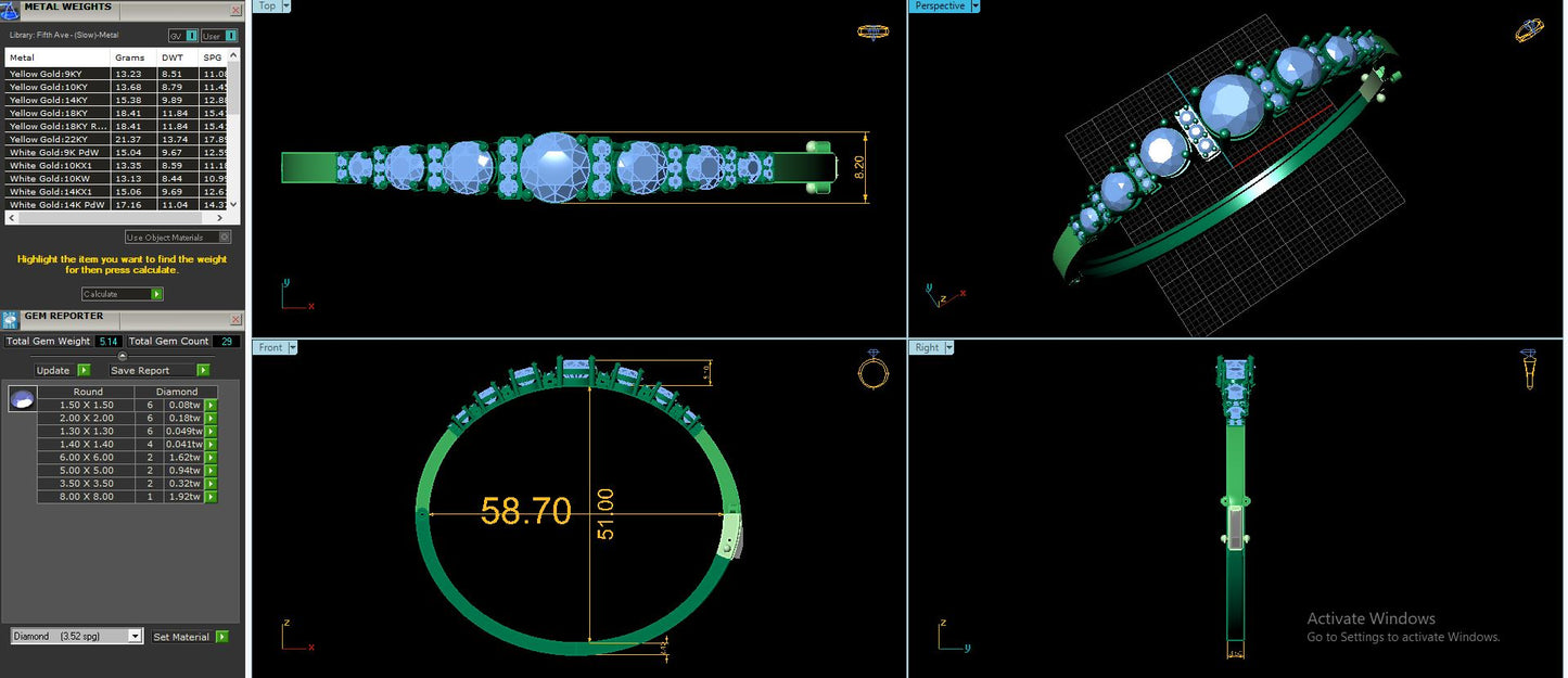 Women's Luxury Bangle & Bracelet CAD Files – 16 Model Collection | 3DM & STL Download